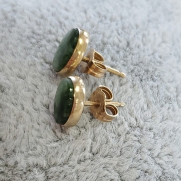 14k Jade Earrings - Picture 3 of 10